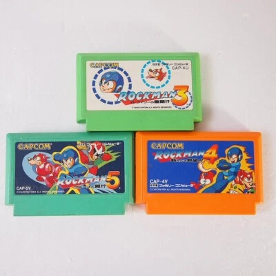 Rockman 3 4 5 set Megaman Capcom Nintendo famicom NES Japan ver - Image 1 of 4