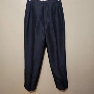 ADRIANNA PAPELL Pants Size 6 Women's 100% Silk Black High Rise - Picture 1 of 9
