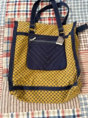 Bolso de Mano Merona Lona Medio Amarillo Floral Nuevo con Etiquetas Foto 1 de 4