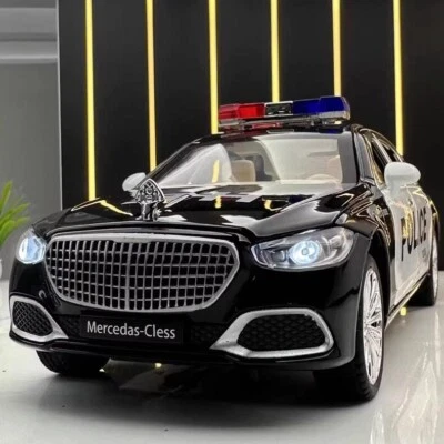 New Maybach S680 Police Car Alloy Car Model Black 1:24 - Image 1 of 4