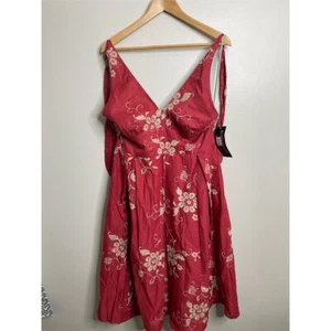 NUEVO Vestido Signature by Robbie Bee Para Mujer Rojo Floral Calce y Acampanado Talla 12 MIDI - Imagen 1 de 6