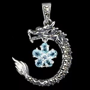 Sommer 925 Silber Anhänger Oval Zirkon Natur Edelstein Schmuck Geschenk - Bild 1 von 10