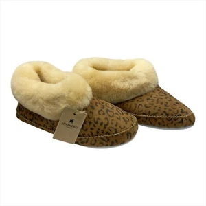 Shepherd Women's Sheepskin Bootie Slippers - Emmy - Leopard / 5 - Picture 1 of 3