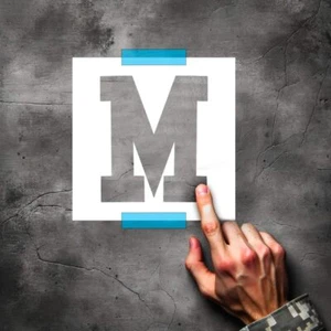 Reusable 4" Letter M Stencil for DIY Crafts, Walls, Wood, Signs - Art Templates - Picture 1 of 6