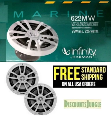 X2 и X4 Infinity 622 МВт 6,5 «225 Вт 2-полосный белый лодки яхты морской колонки новый - Изображение 1 из 4