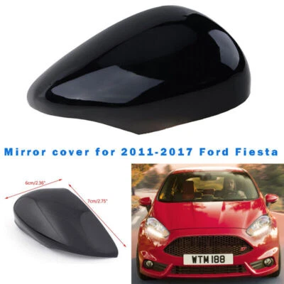 Tapa de cubierta de espejo retrovisor negro brillante para pasajero derecho para Ford Fiesta MK7 2008-2017 Foto 1 de 4