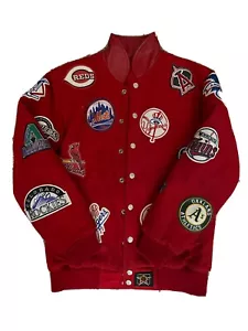 Vintage JH design MLB patches jacket Reversable Small - Picture 1 of 11
