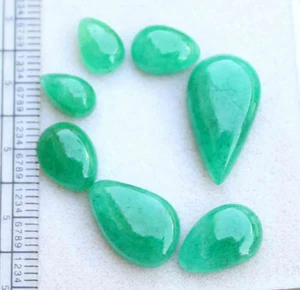 23,20 ct 7 Stck. Natürlicher Birnen Cabochon Brasilianischer Grün Smaragd Loser Edelstein - Bild 1 von 4