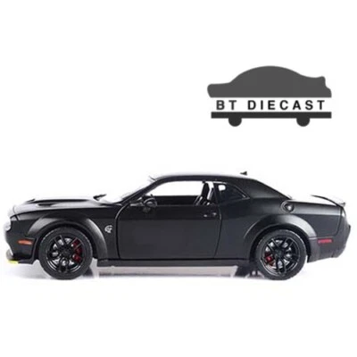 Dodge Challenger SRT Hellcat 2018 modelo fundido a presión 1/24 negro mate 79350 Motormax Foto 1 de 2