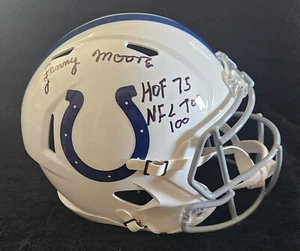 HOF LENNY MOORE BALTIMORE/INDIANAPOLIS COLTS F/S REPLICA HELMET & JERSEY COA - Picture 1 of 13