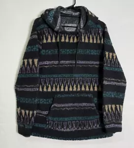 Brooklyn Cloth Fleece Pullover Mens M Geometric Hippie Skater Thick Knit - Picture 1 of 5
