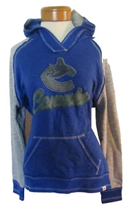 NWT Majestic Vancouver Canucks Womens Distressed Logo Hoodie S Blue - Picture 1 of 3