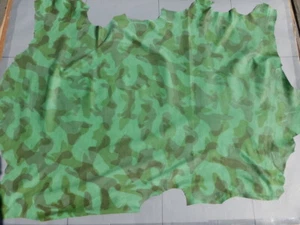 lambskin leather hide Jungle Camouflage Camo Print Shades of Green butter soft - Picture 1 of 7