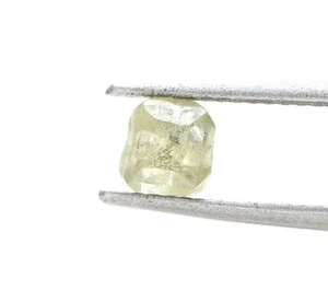 RARE RAW DIAMOND 1.26TCW BRIGHT YELLOW SPARKLING NATURAL OCTAHEDRON SHAPE JEWEL - Picture 1 of 14