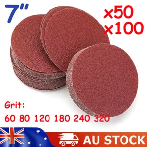 50/100pcs 180mm / 7" 60 - 320 Grit Plaster Drywall Sanding Discs Pads Hook Loop - Picture 1 of 11