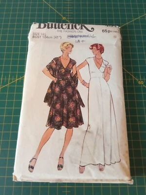 4541 Cross Bodice Evening Dress Size 18 1/2 Vintage Butterick Sewing Pattern - Image 1 of 2