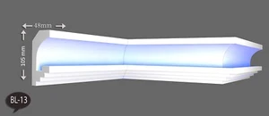 Indirekte Beleuchtung LED Lichtprofile Styroporleisten Stuck 28 m+4 Ecken BL13 - Bild 1 von 14
