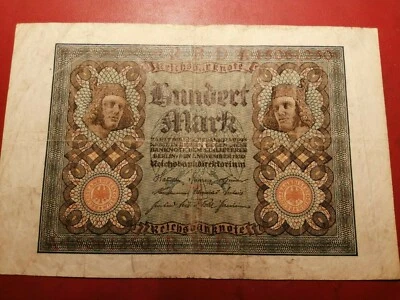*Germany* year 1920- *100 (hundert) Mark Reichs banknote *RBD-A15061250 * - Image 1 of 3