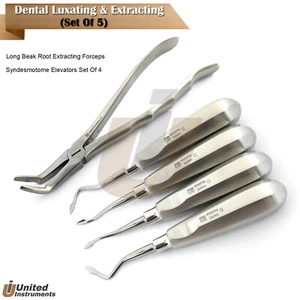 Dental Luxating Elevators Syndesmotome Root Extracting Forceps Long Tip - Picture 1 of 6
