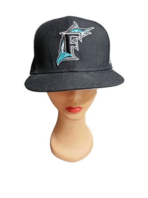  Sombrero de los Florida Marlins New Era 7 3/8 59Fifty Serie Mundial 1997 100 % Lana Distress Foto 1 de 4