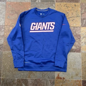 Nike Therma-Fit NFL New York Giants Mens Blue On Field Sweater Size L - Picture 1 of 17