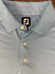 FootJoy FJ Polo Herren 2XL gestreift Golf Performance puderblau mit Ärmel Logo 210 - Bild 1 von 9
