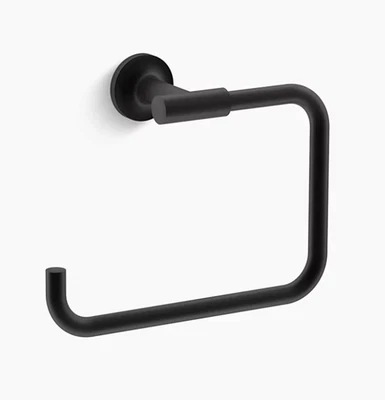 New Kohler Purist K-14441-BL 9" Wall Mounted Towel Ring Bathroom Matte Black - Image 1 of 4