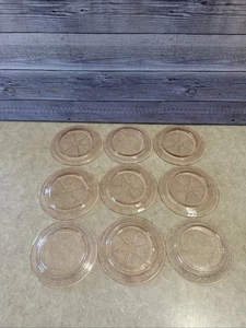 Juego De 9 Posavasos De Vidrio Depresión Rosa De Colección - Imagen 1 de 4