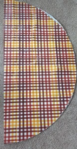 "Mantel redondo a cuadros retro de plástico 60"" naranja marrón vintage parte posterior de franela a cuadros" - Imagen 1 de 3