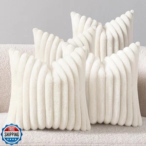 Cremeweiß Dekokissenbezüge 20 x 20 4er Set, Niedlich Boho Überwurf Kissenbezug - Bild 1 von 5