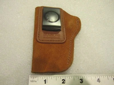 BIANCHI SMALL PISTOL SOFT BROWN SUEDE LEATHER HOLSTER - Image 1 of 4