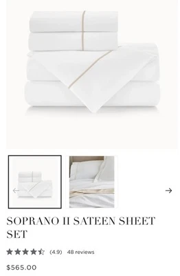 Juego de sábanas Peacock & Alley Soprano Queen, (FTD/FLT), blanco Foto 1 de 2