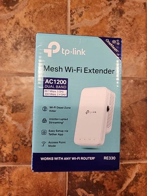 TP-Link AC1200 WiFi Range Extender (RE330), Signal Booster, 1200 Mbps - Image 1 of 4