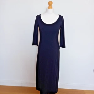 Sarah Pacini Größe 1 Medium schwarz A-Linie Midikleid LBD Made in Italy - Bild 1 von 7