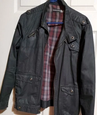 Chaqueta Indigo Star Para Hombre Talla M Negra Bombardero Cremallera Completa Sólida Rockabilly Foto 1 de 4