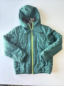 The North Face Reversible Green Camo Puffer Jacket Boys Medium 10/12 Winter - Picture 1 of 24