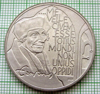 NETHERLANDS 1991 2-1/2 ECU, Desiderius Erasmus von Rotterdam, EXONUMIA UNC - Image 1 of 4