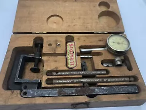 Starrett No. 196 Dial Test Indicator Set W/ Wooden Case- Vintage - Picture 1 of 3