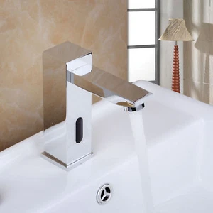 Badezimmer Automatische Hände Touch Free Sensor Waschbecken Chrom Messing Wasserhahn Mixer Wasserhähne - Bild 1 von 9