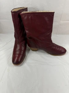 Women's Leather Boots Kufenberg Size 8.5 TRUE VINTAGE 80s Wedges Boots - Picture 1 of 14