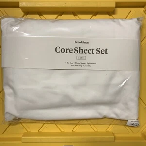 Brooklinen Luxe Core Sheet Set California King Solid White Brand New - Picture 1 of 4