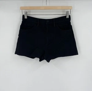 Helmut Lang Womens Black Cotton Blend Stretch 5 Pocket Hot Pant Shorts Sz 2 - Picture 1 of 5