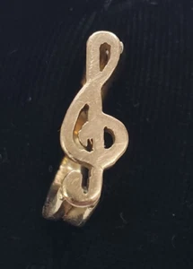 14K Gelbgold breiter Violinschlüssel Musiknote Ring -5,7 Gramm - Bild 1 von 6