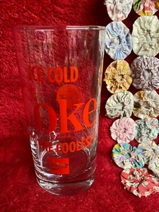 Vtg Ice Cold Coke It's The Coolest Glass with Red Lettering Coca-Cola Drink - Picture 1 of 4