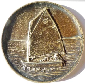 ca. Große Silber Segel Medaille Medaillon 45g Solo Segel Schaluppe Skiff 50mm um 1900 - Bild 1 von 3