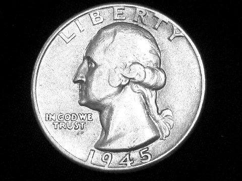 1945 Washington Quarter --- Almost Uncirculated Cover
