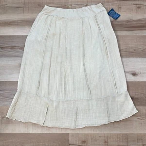 NWT Coldwater Creek Women's Paradise Gauze Pull On Maxi Skirt Pockets Sand Sz XL - Picture 1 of 9