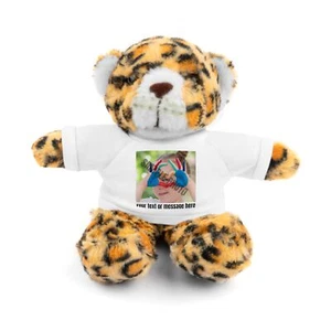 8 Zoll Jaguar Plüsch personalisiertes T-Shirt Stofftier maßgeschneiderter Text & Foto - Bild 1 von 28