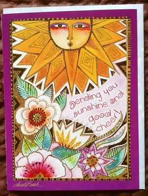 "Laurel Burch, Sunny Place" (1) Leanin Tree Get Well Card, New With (1) Envelope - Image 1 of 4