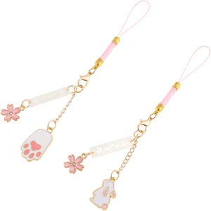 2 Pcs Mobile Phone Chain Keychain Pendant Accessories Charm Kawaii - Zdjęcie 1 z 11